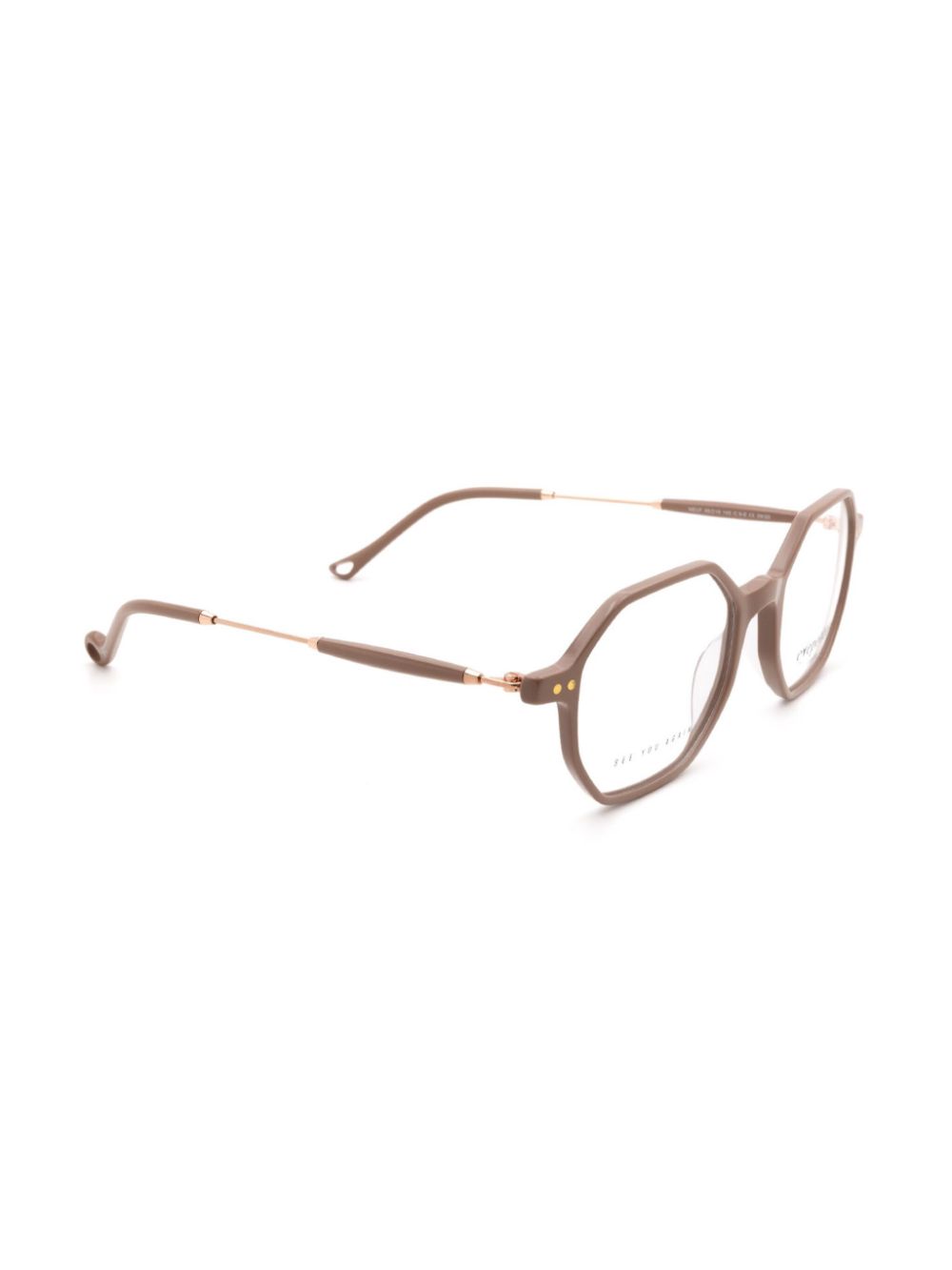 Eyepetizer Neuf bril met geometrisch montuur - Beige