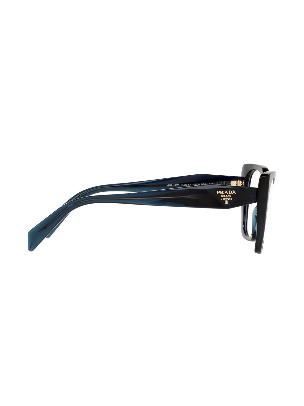 Prada Womens Black Pr 18wv Irregular-frame Acetate Glasses In Black