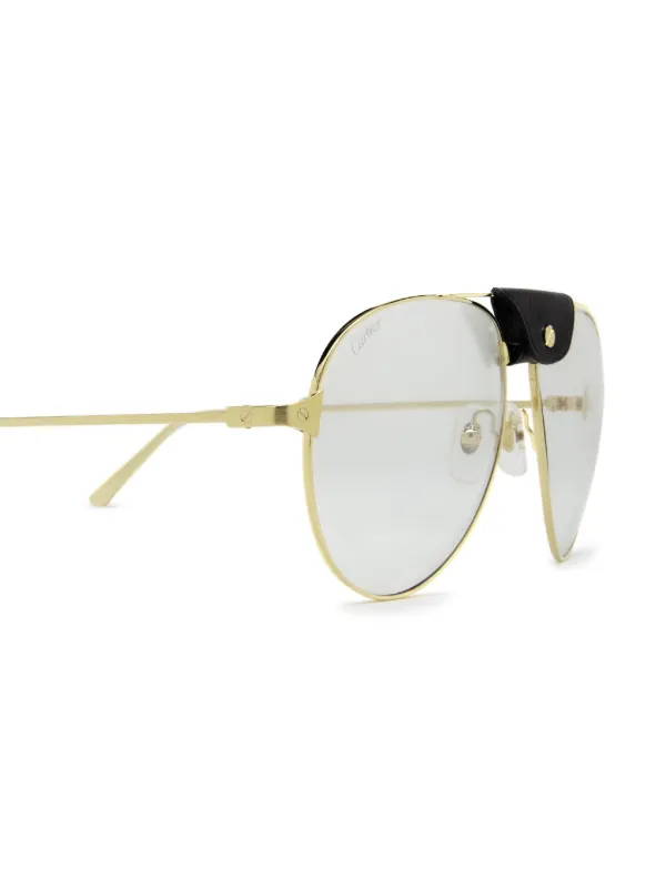 Cartier Eyewear Santos de Cartier sunglasses men Metal 61 Gold