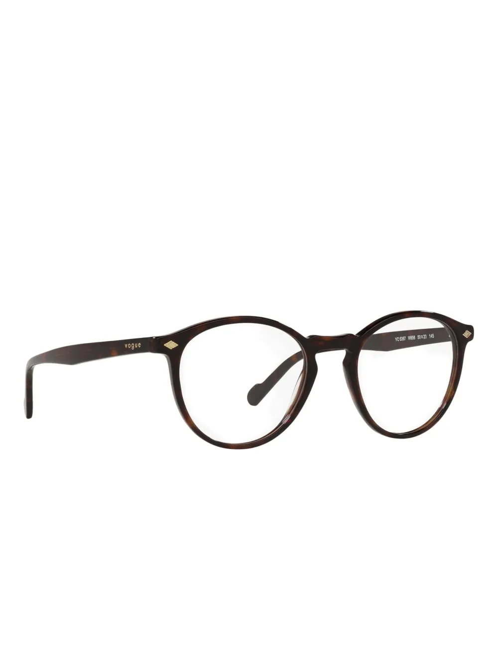 Vogue Eyewear Dark Havana bril met rond montuur Bruin