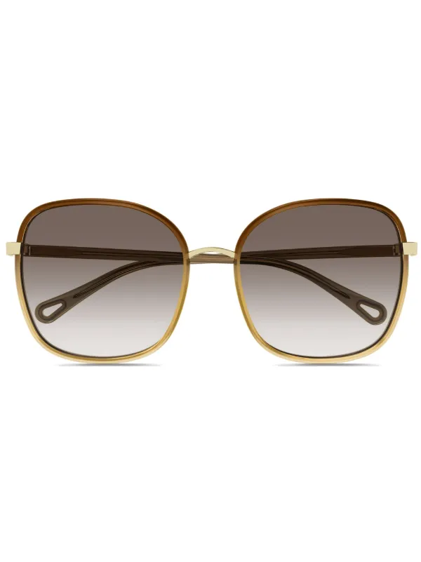 Chloé ブラウン オーバーサイズ サングラス Chloé Eyewear オーバーサイズ サングラス | ブラウン | FARFETCH JP