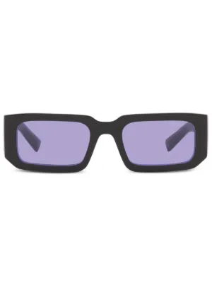 PRADA パープルフレーム サングラス Prada Eyewear Symbole rectangle-frame Sunglasses | Purple | FARFETCH