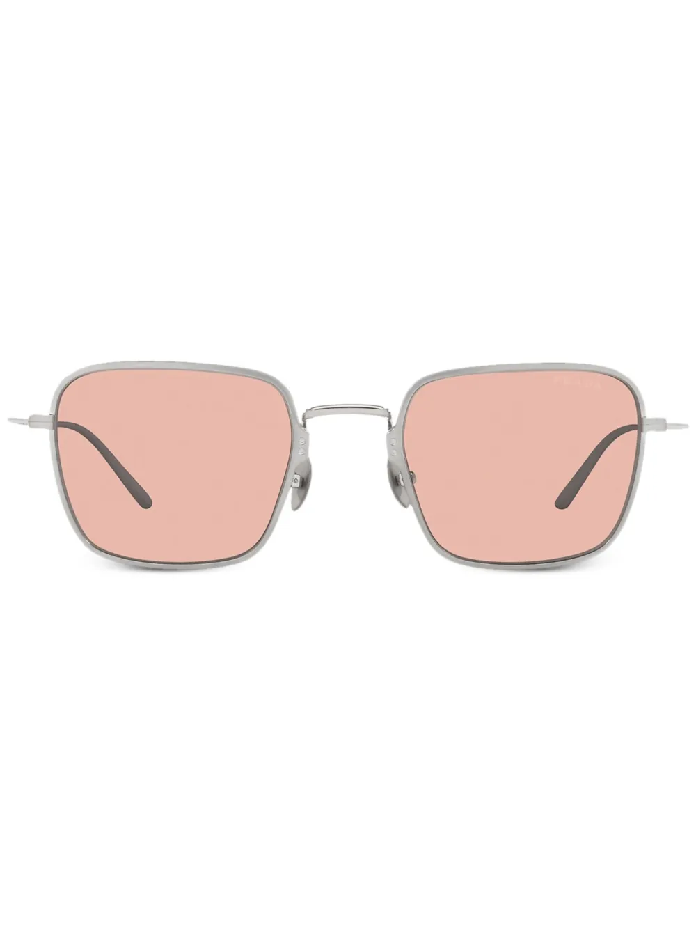 Prada Eyewear 54WS Sonnenbrille mit eckigem Gestell - Silber