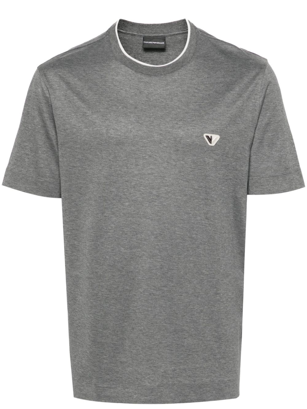 Emporio Armani logo-patch T-shirt - Grey