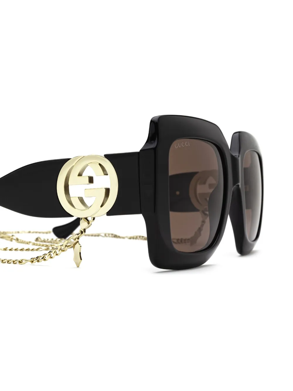 Gucci Eyewear Zonnebril met GG-logo Bruin
