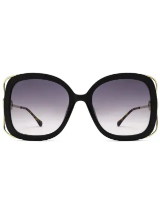 GUCCI グッチ サングラス リムレス ホースビット ブラック 美品】GUCCI グッチ ホースビット サングラス sunglasses vintage GG