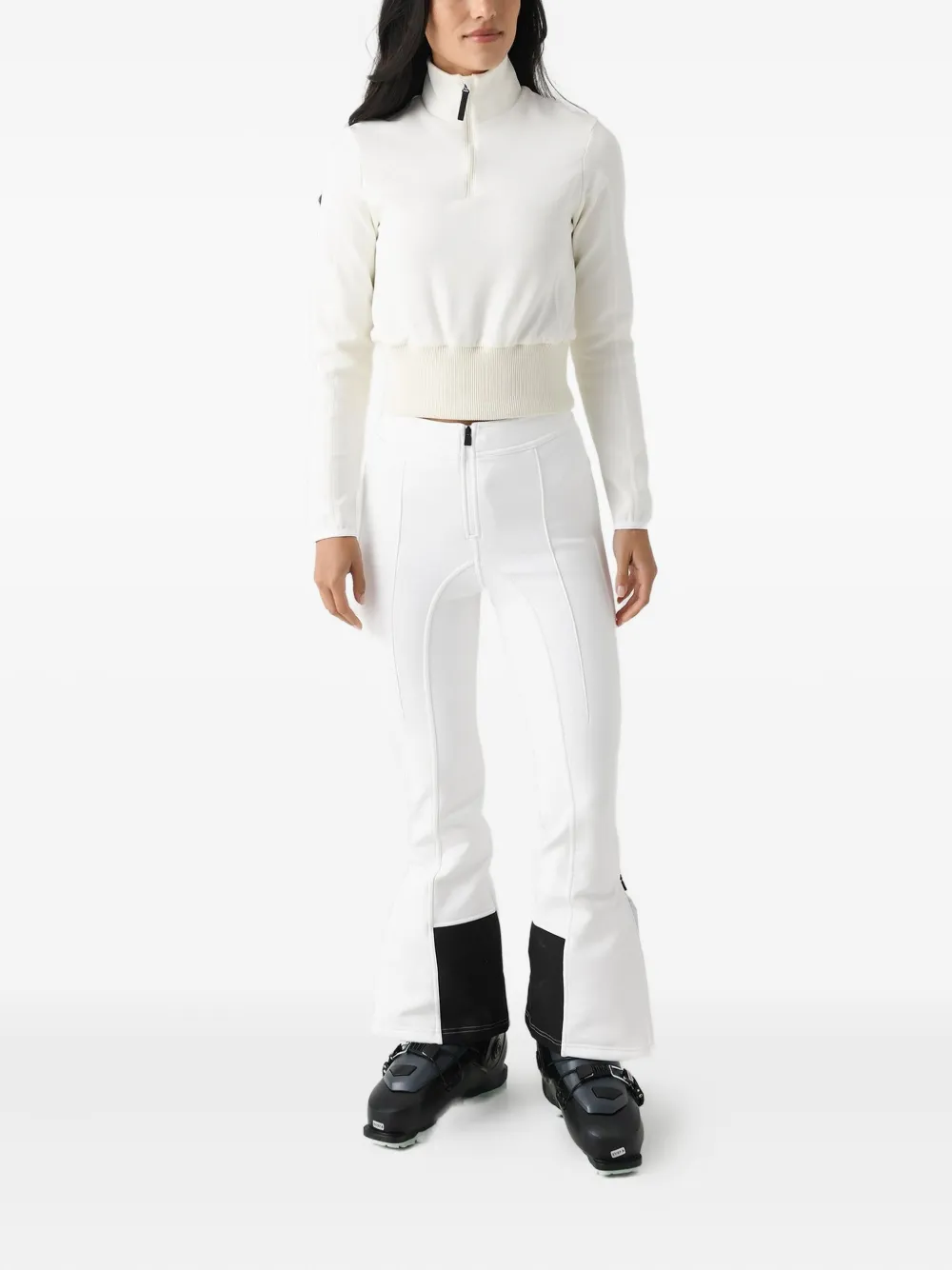 Aztech Mountain Bella Softshell High-waist Flared Ski Trousers In White