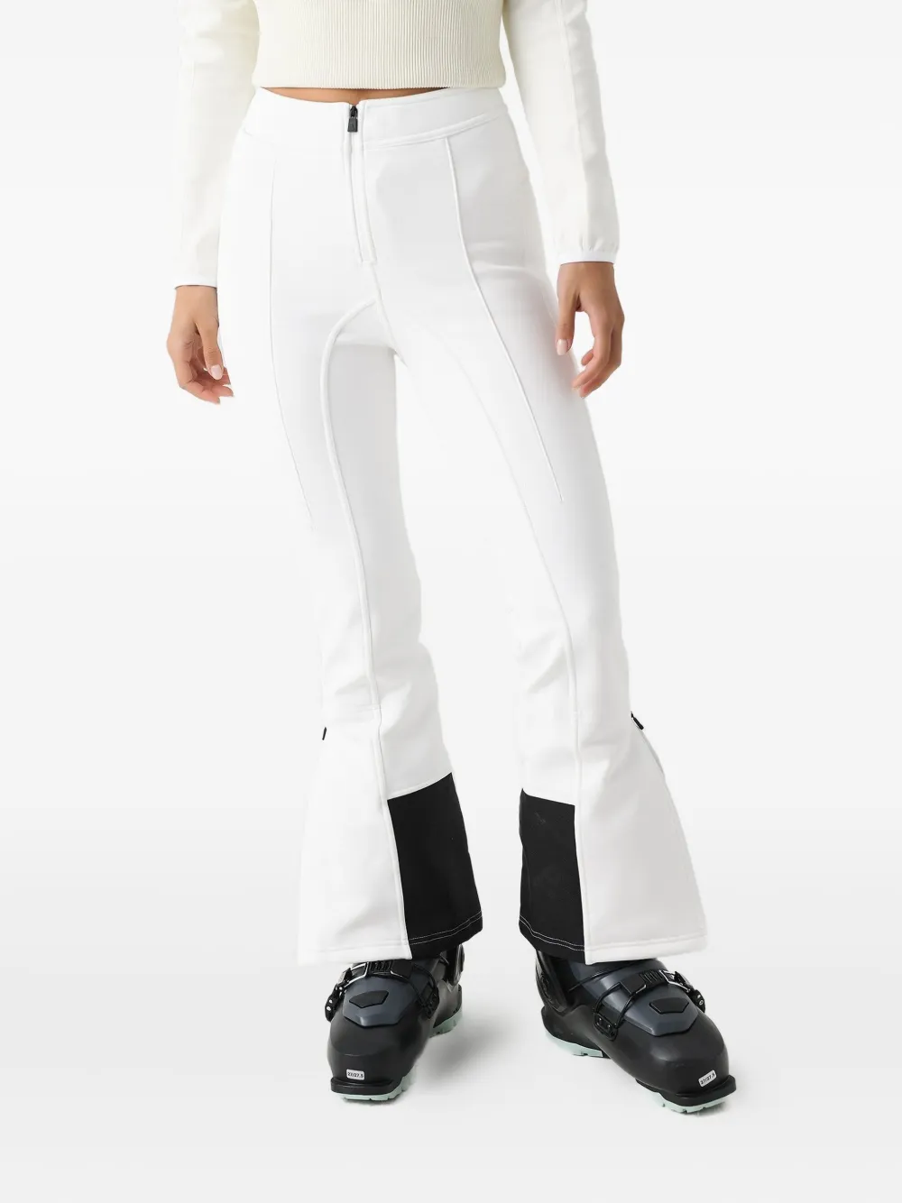 Aztech Mountain Bella Softshell High-waist Flared Ski Trousers In White