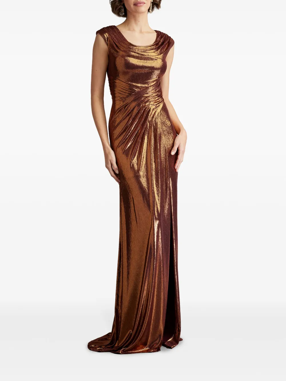 Tadashi Shoji Houghton draped gown - Bruin