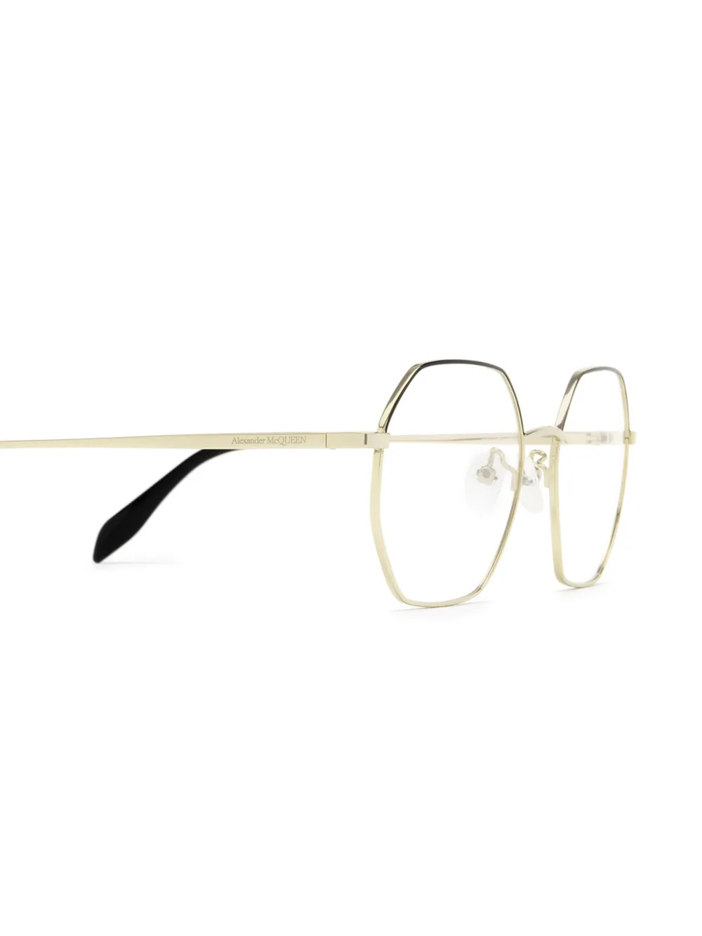 Alexander McQueen Eyewear Bril met geometrisch montuur Goud