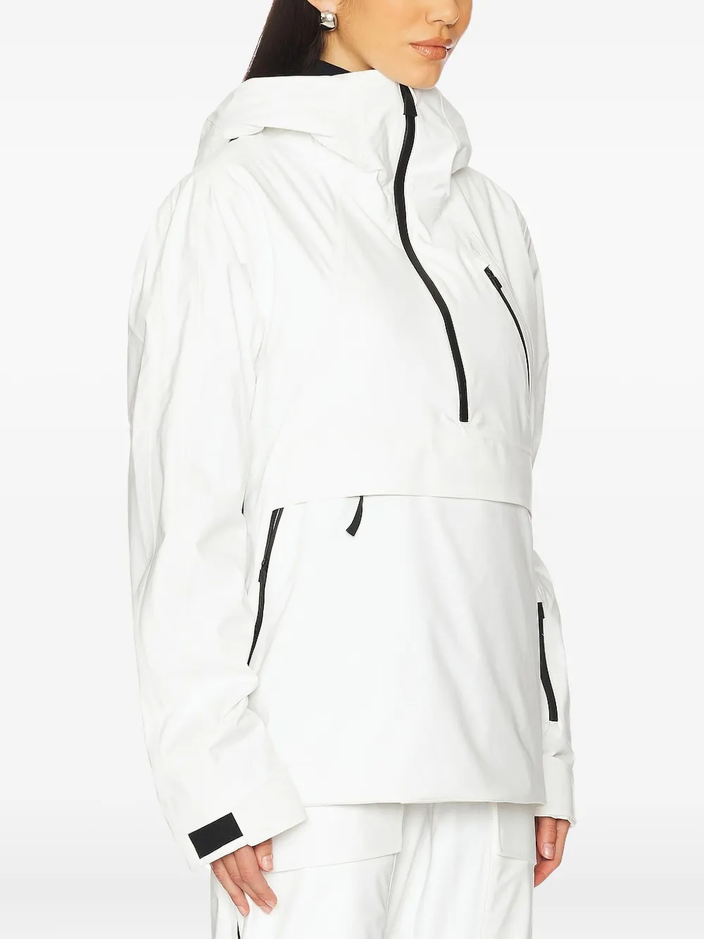 Aztech Mountain Hayden 3l Half-zip Kangaroo-pocket Jacket In White