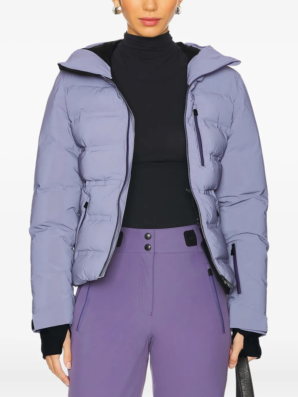 Aztech Mountain Hooded Puffer Ski Jacket In Purple