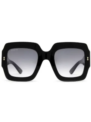 Gucci Eyewear Interlocking G Logo Sunglasses | Black | FARFETCH RO