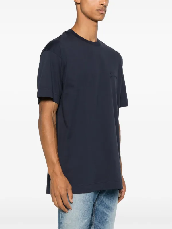 Givenchy logo-embossed T-shirt | Blue | FARFETCH AO
