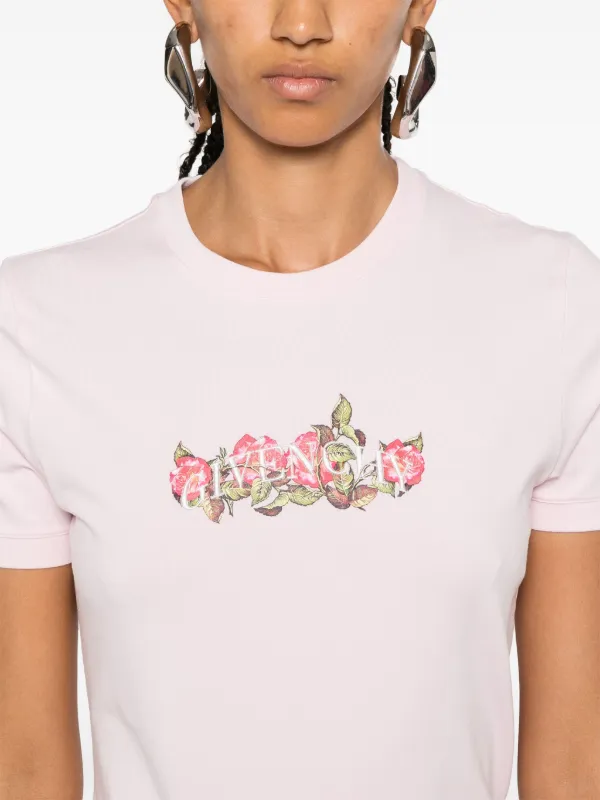Tシャツ・カットソー GIVENCHY PASTEL PINK COTTON T-SHIRT GIVENCHY t-shirt in cotton with rhinestones in - pink