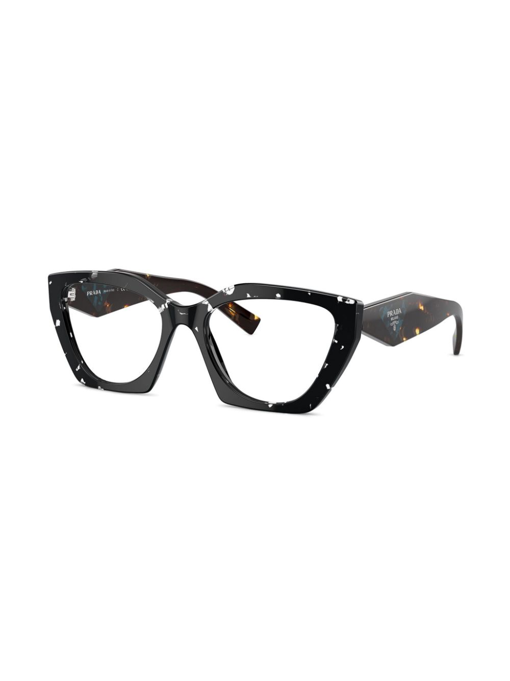 Prada Eyewear Bril met schildpadschild-design - Zwart