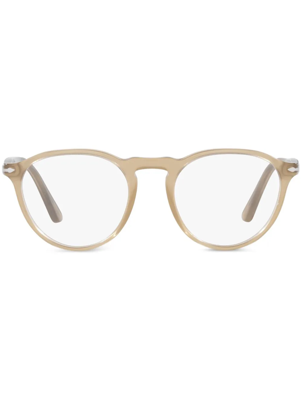 Persol Bril met rond montuur Beige