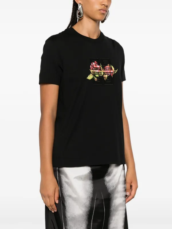 Givenchy 4G Lace Cotton T-shirt | Black | FARFETCH ID