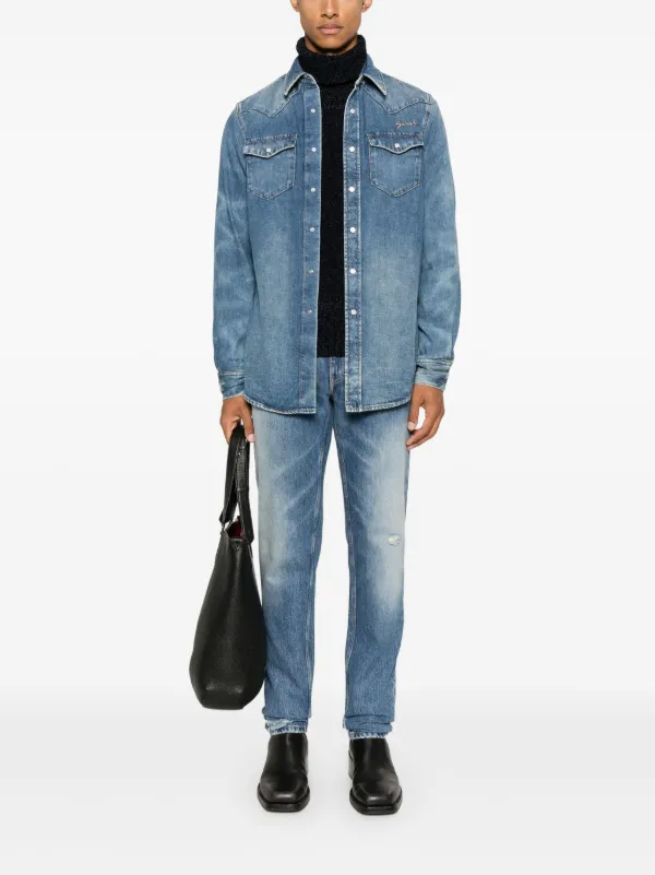 【関税＆送料込み】Givenchy Deep Blue Cotton Denim Jeans Givenchy straight-leg Jeans | Blue | FARFETCH