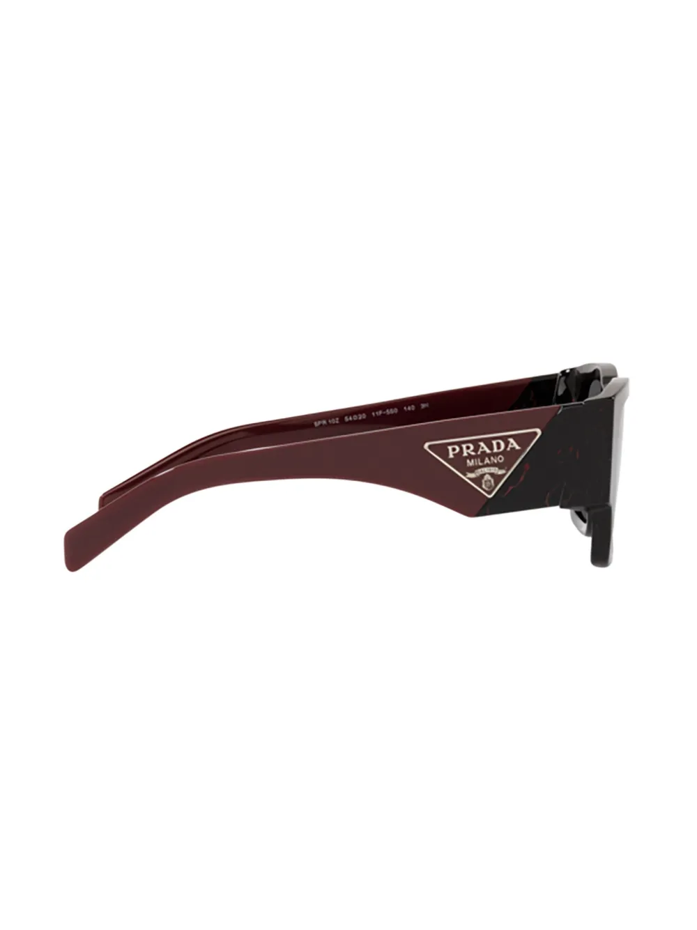 Prada Eyewear Zonnebril met logo en vierkant montuur Zwart