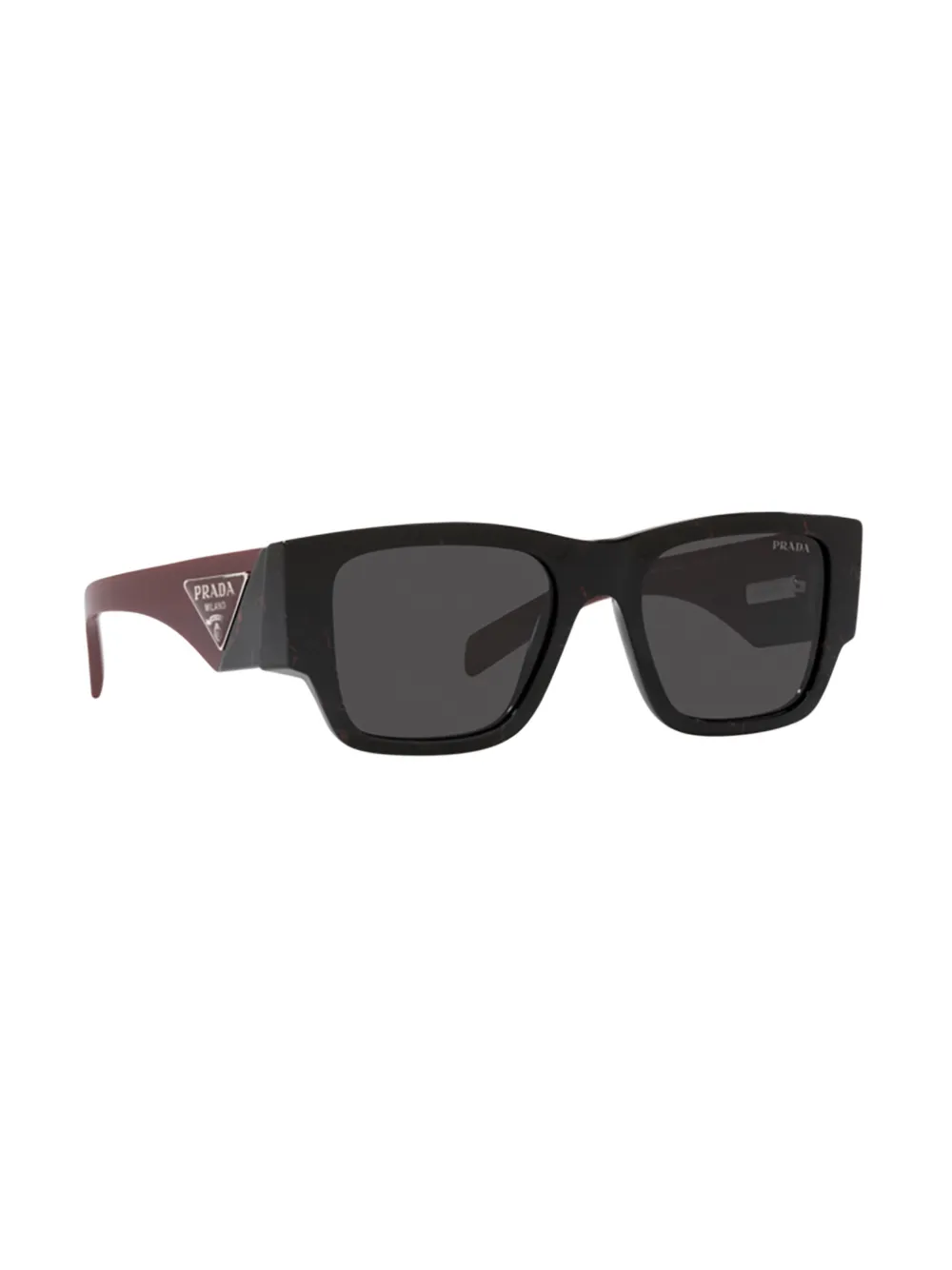 Prada Eyewear Zonnebril met logo en vierkant montuur Zwart