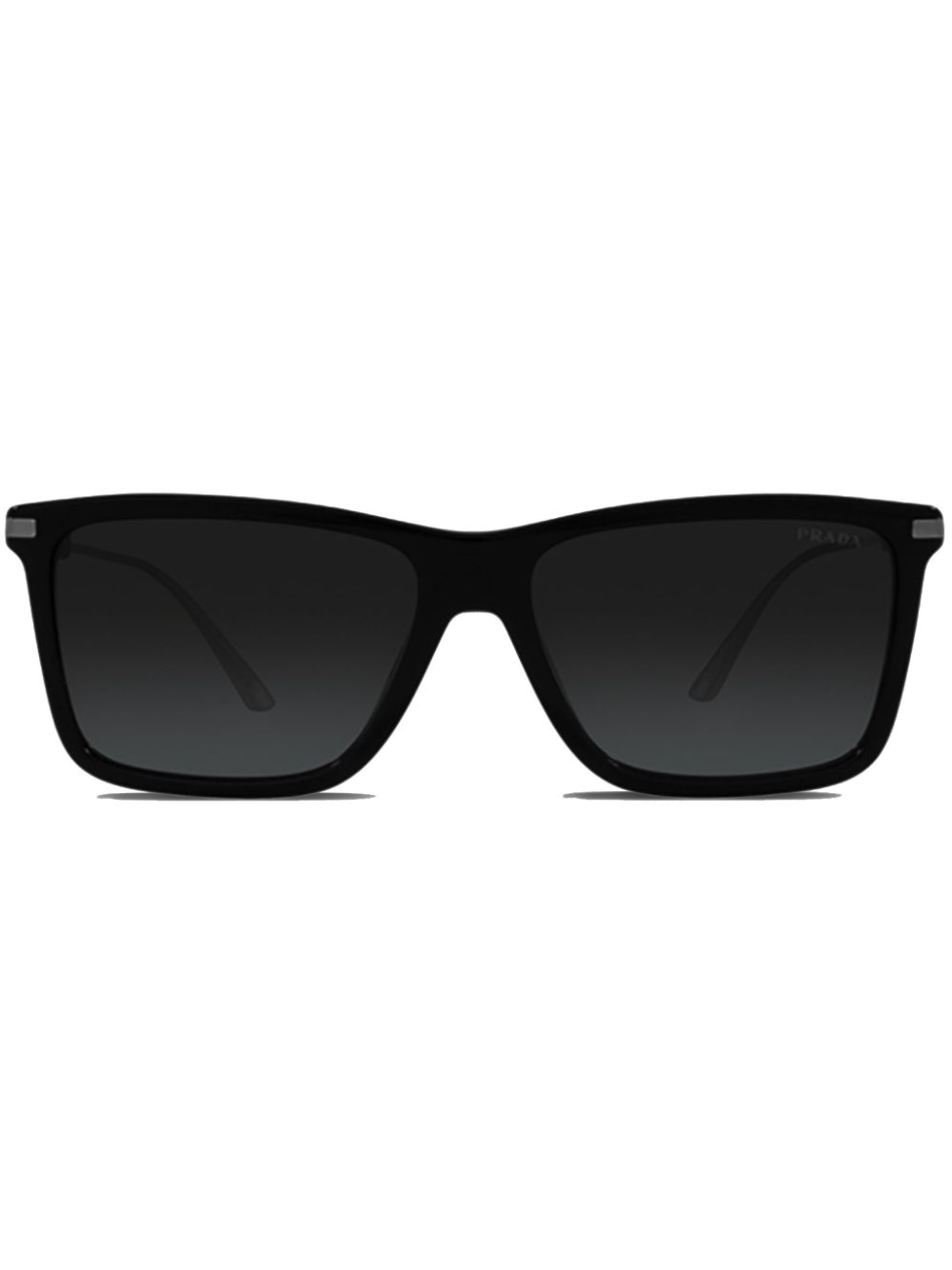 Prada Eyewear Zonnebril met gegraveerd logo en vierkant montuur Zwart