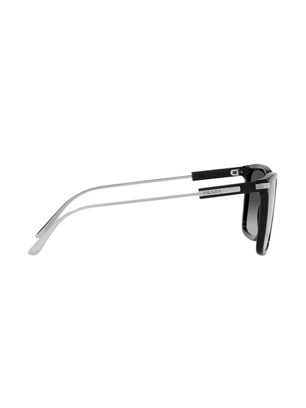 Prada Eyewear Zonnebril met gegraveerd logo en vierkant montuur Zwart