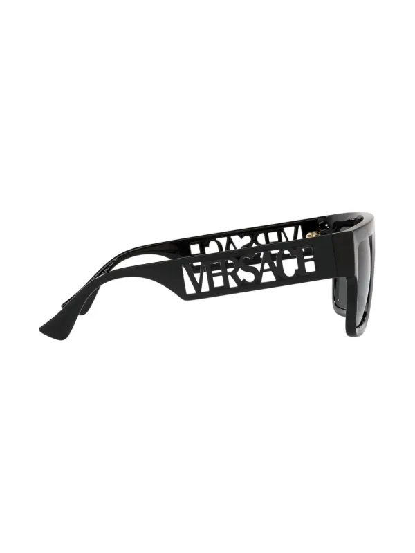 Versace Eyewear スクエアフレーム サングラス | ブラック | FARFETCH JP