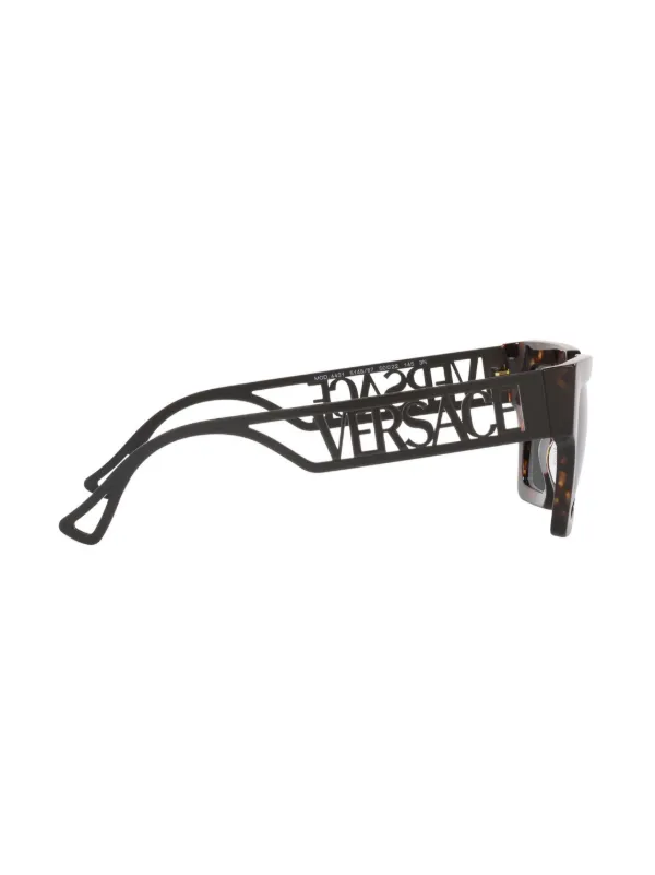 Versace Black Cutout Logo Sunglasses Versace Eyewear Logo cut-out Detailing Sunglasses | Brown  main image 4
