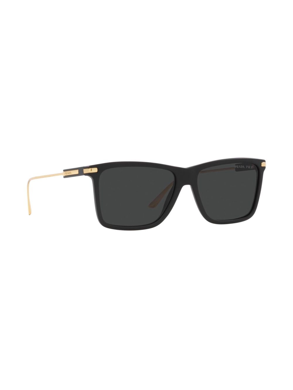 Shop Prada Matte Square Sunglasses In 金色