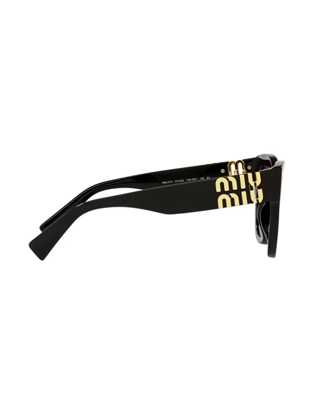 Miu Eyewear Zonnebril met cat-eye montuur Zwart