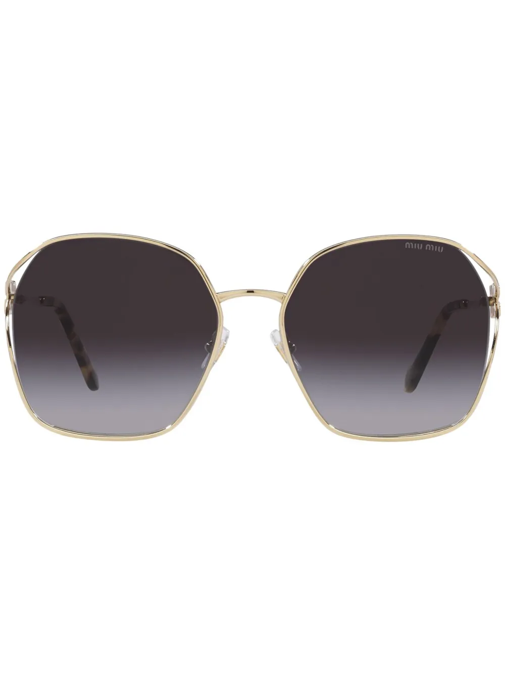 Miu Miu Eyewear logo square-frame sunglasses | Gold | Image 1