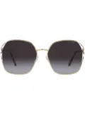 Miu Miu Eyewear logo square-frame sunglasses - Gold