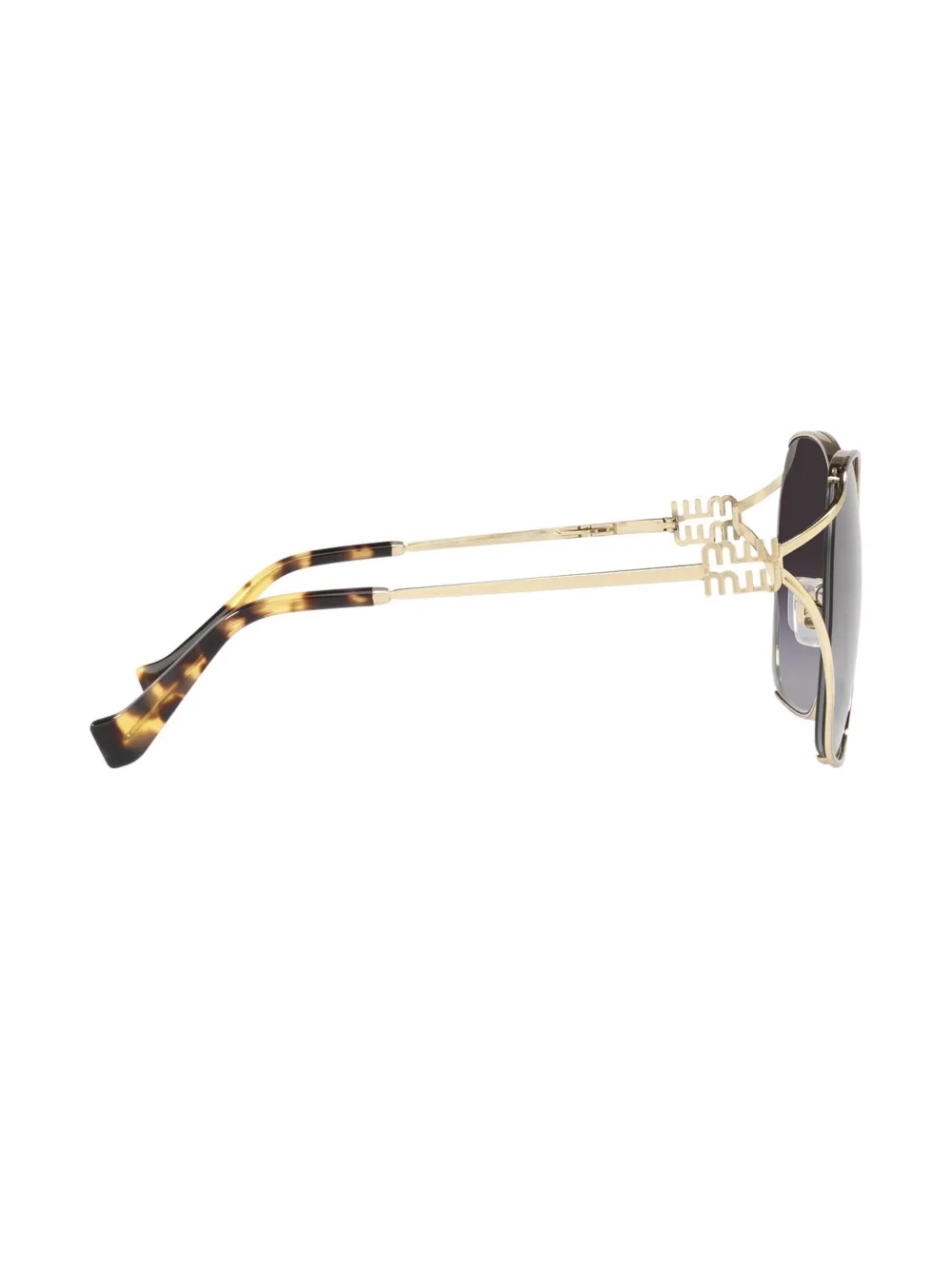 Miu Eyewear Zonnebril met vierkant montuur Goud