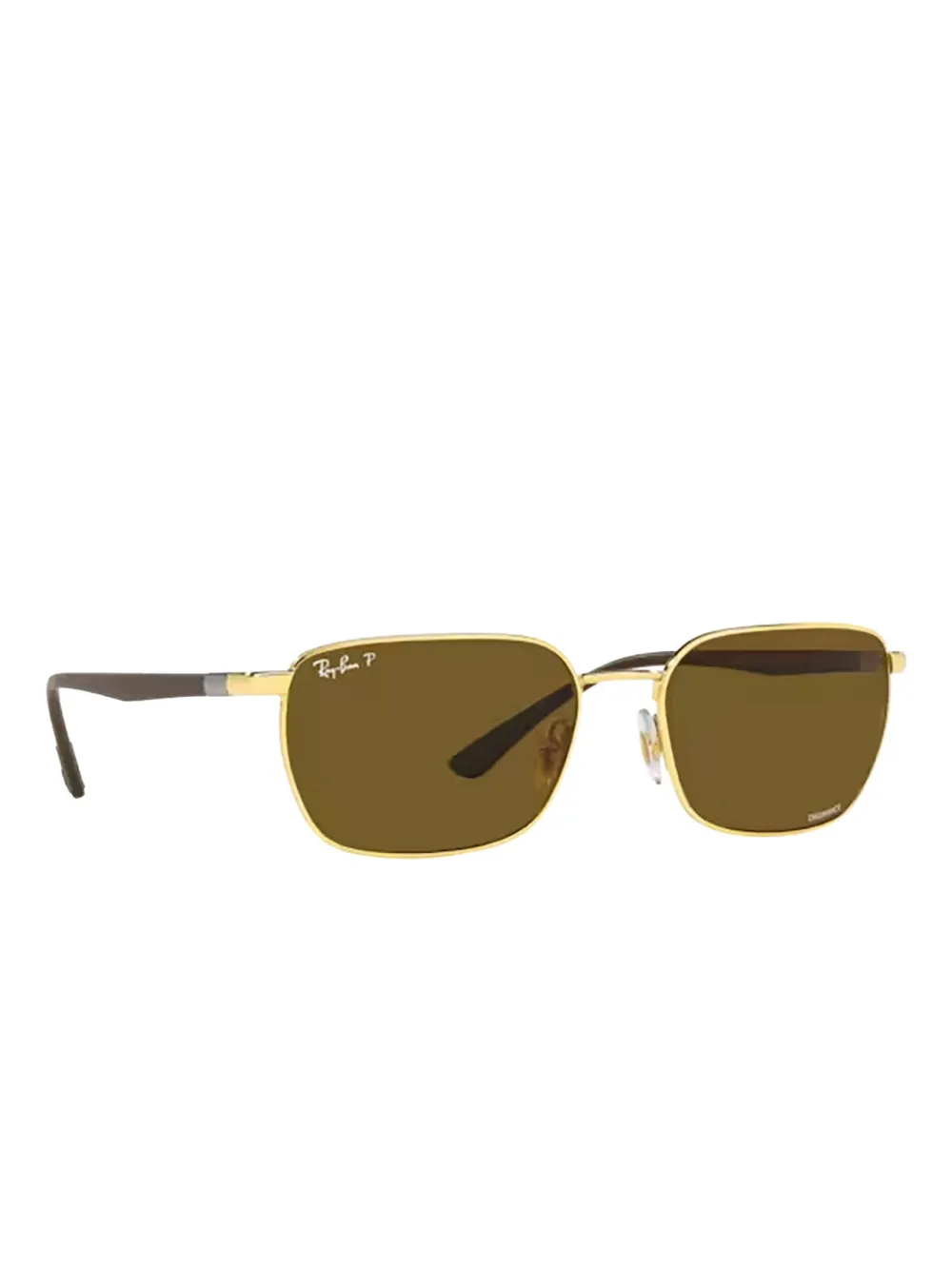 Ray Ban Rectangle-frame Sunglasses In Gold