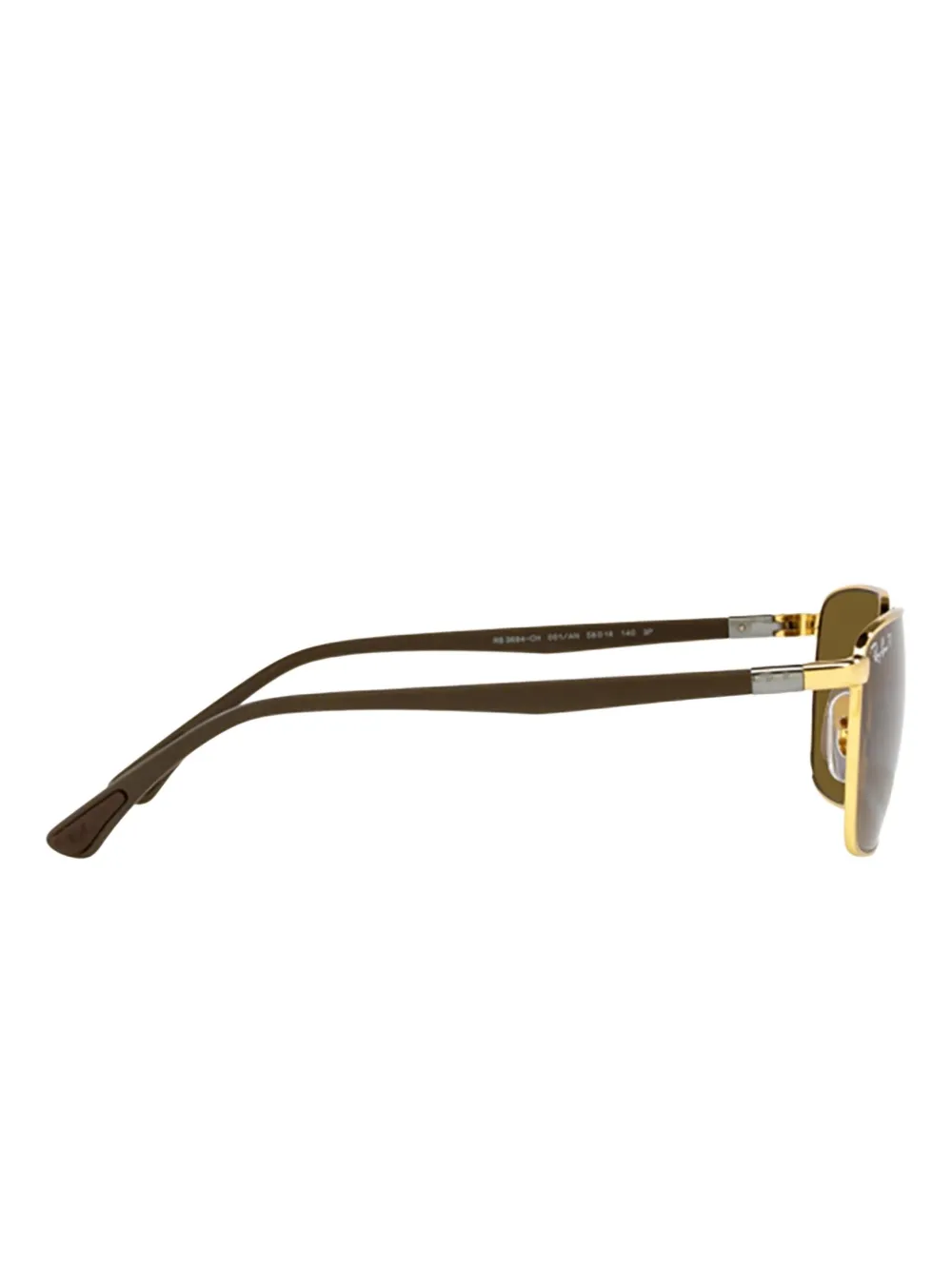 Ray Ban Rectangle-frame Sunglasses In Gold