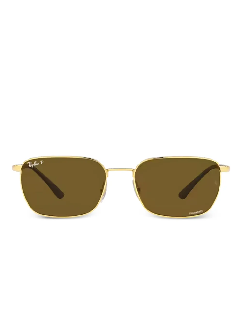 Ray Ban Rectangle-frame Sunglasses In Gold