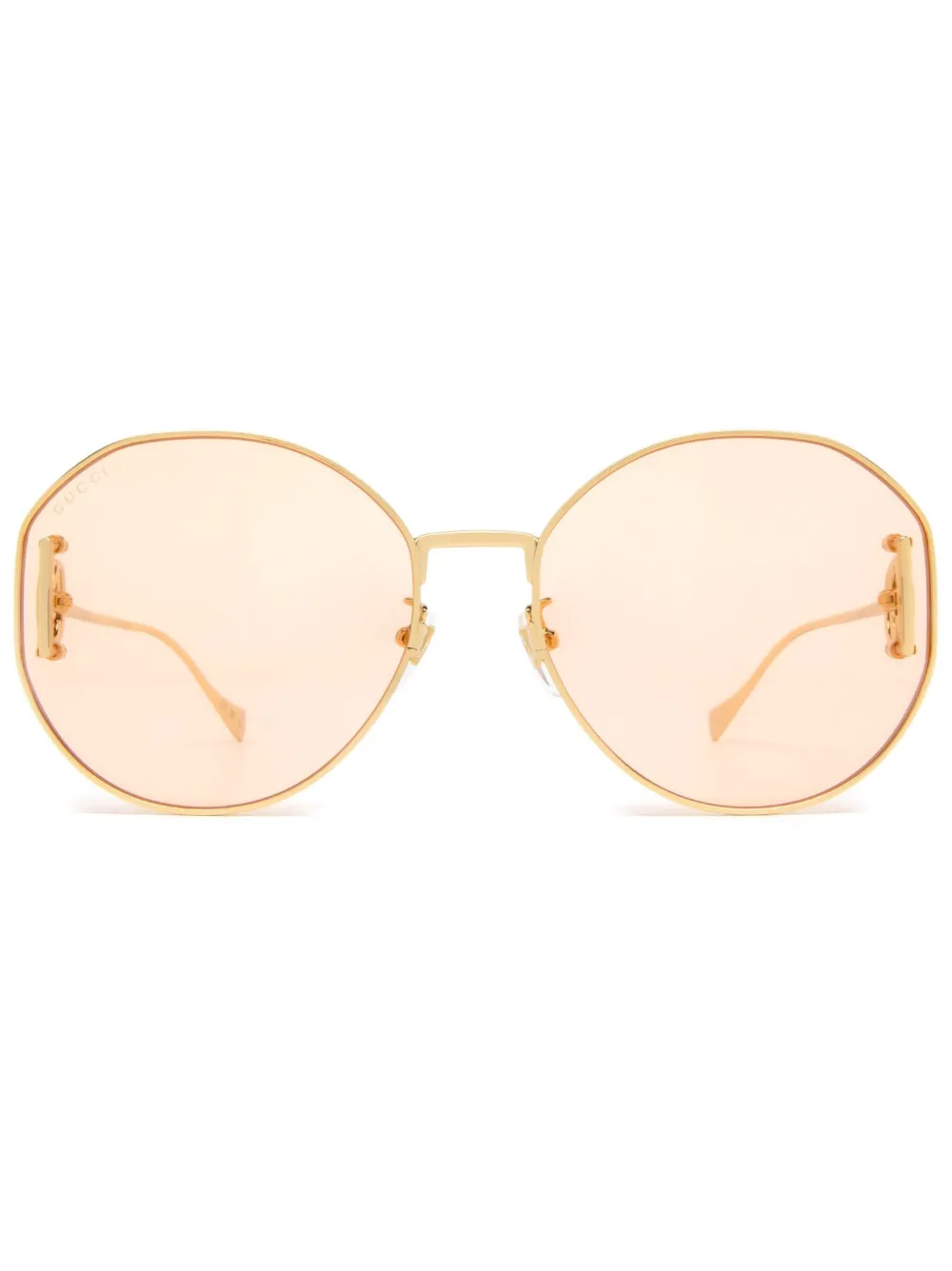 Gucci Eyewear Sonnenbrille mit rundem Gestell - Gold