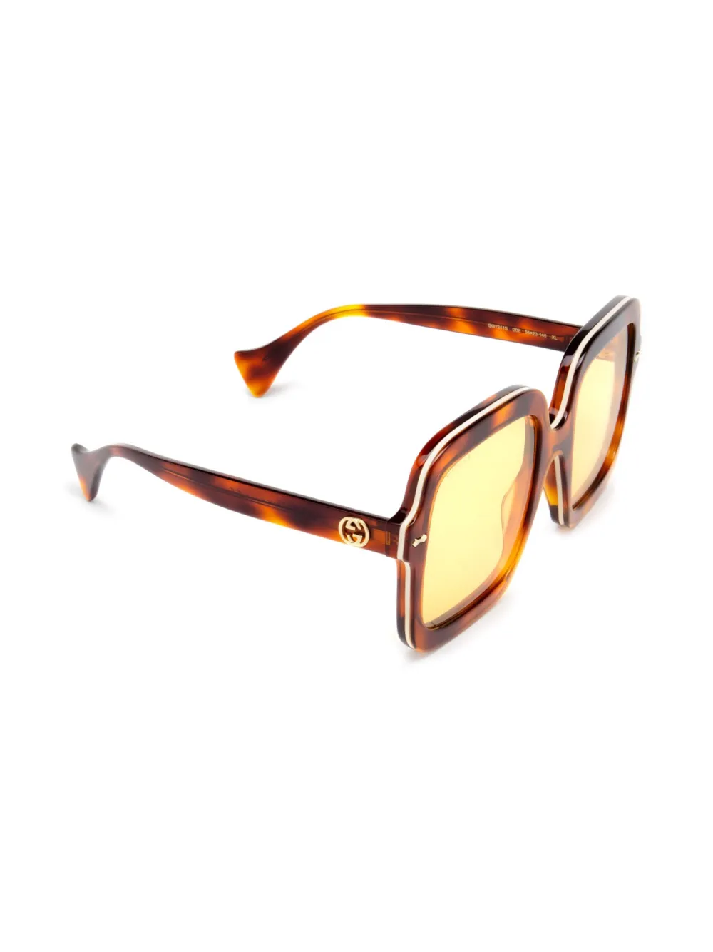 Gucci Eyewear Zonnebril met vierkant montuur - Bruin