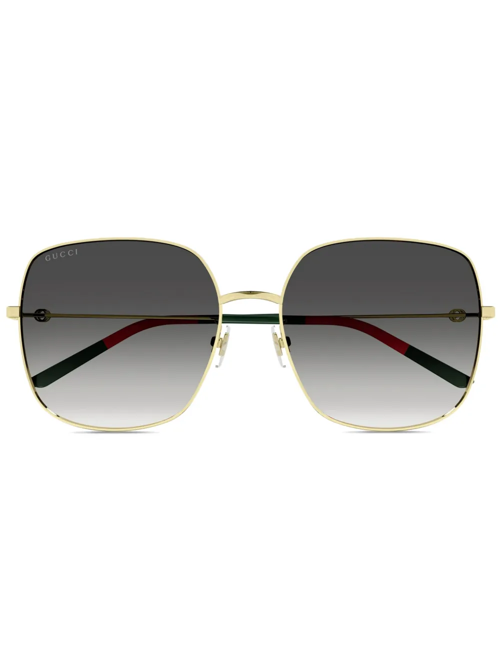 Gucci Eyewear Zonnebril met vierkant montuur Goud