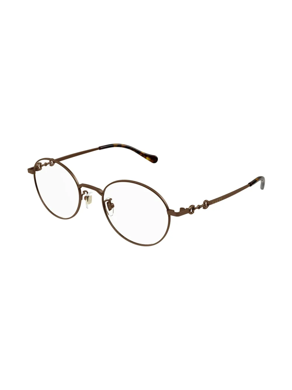 Gucci Eyewear Bril met rond montuur Bruin