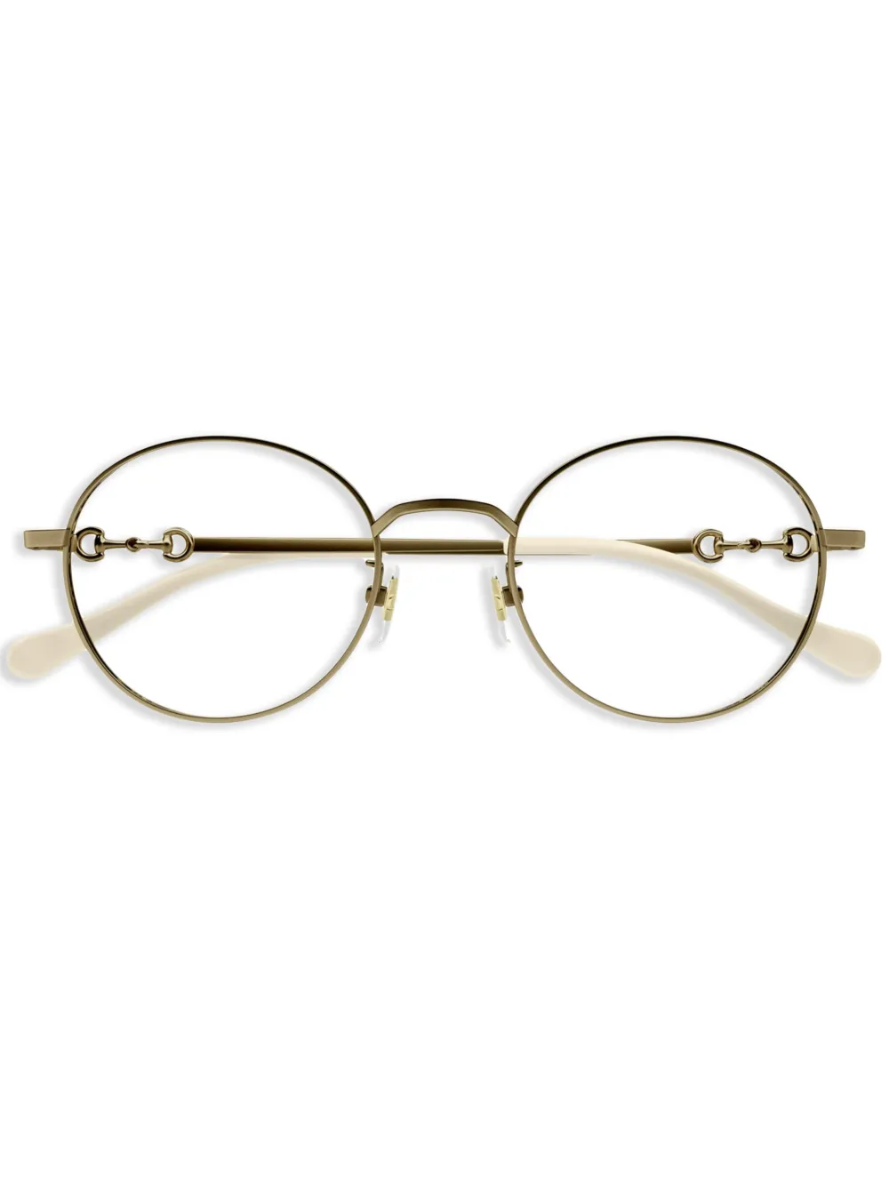 Gucci Eyewear ホースビット眼鏡フレーム - ゴールドトーン Gucci Eyewear ホースビット眼鏡フレーム - ゴールドトーン