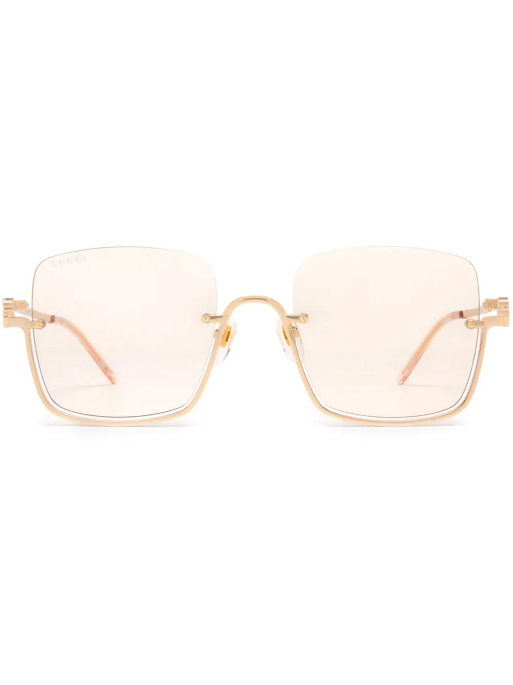 Gucci Eyewear Zonnebril met vierkant montuur Goud