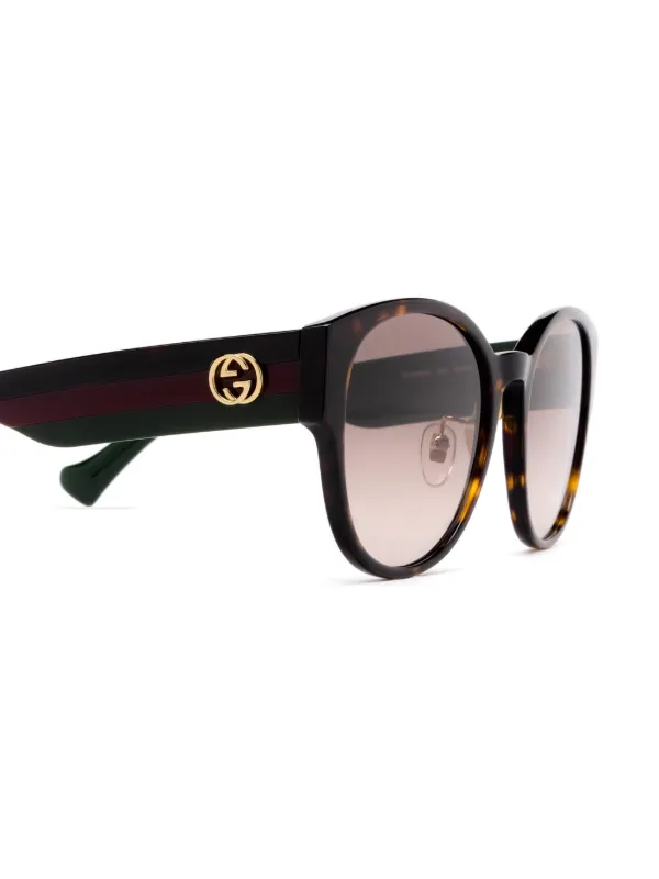 Gucci ブラウン ラウンド型 サングラス Gucci Eyewear ラウンドフレーム サングラス | ブラウン