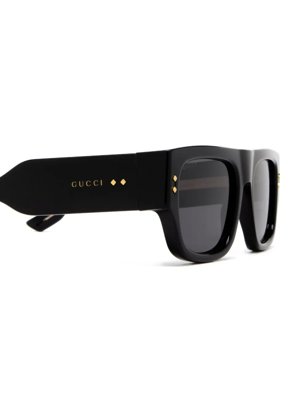 Gucci Eyewear Zonnebril met rechthoekig montuur Zwart