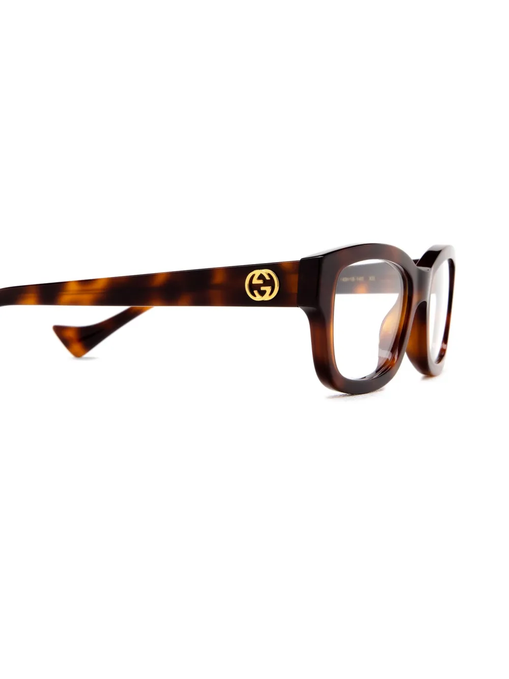 Gucci Eyewear Bril met rechthoekig montuur Bruin