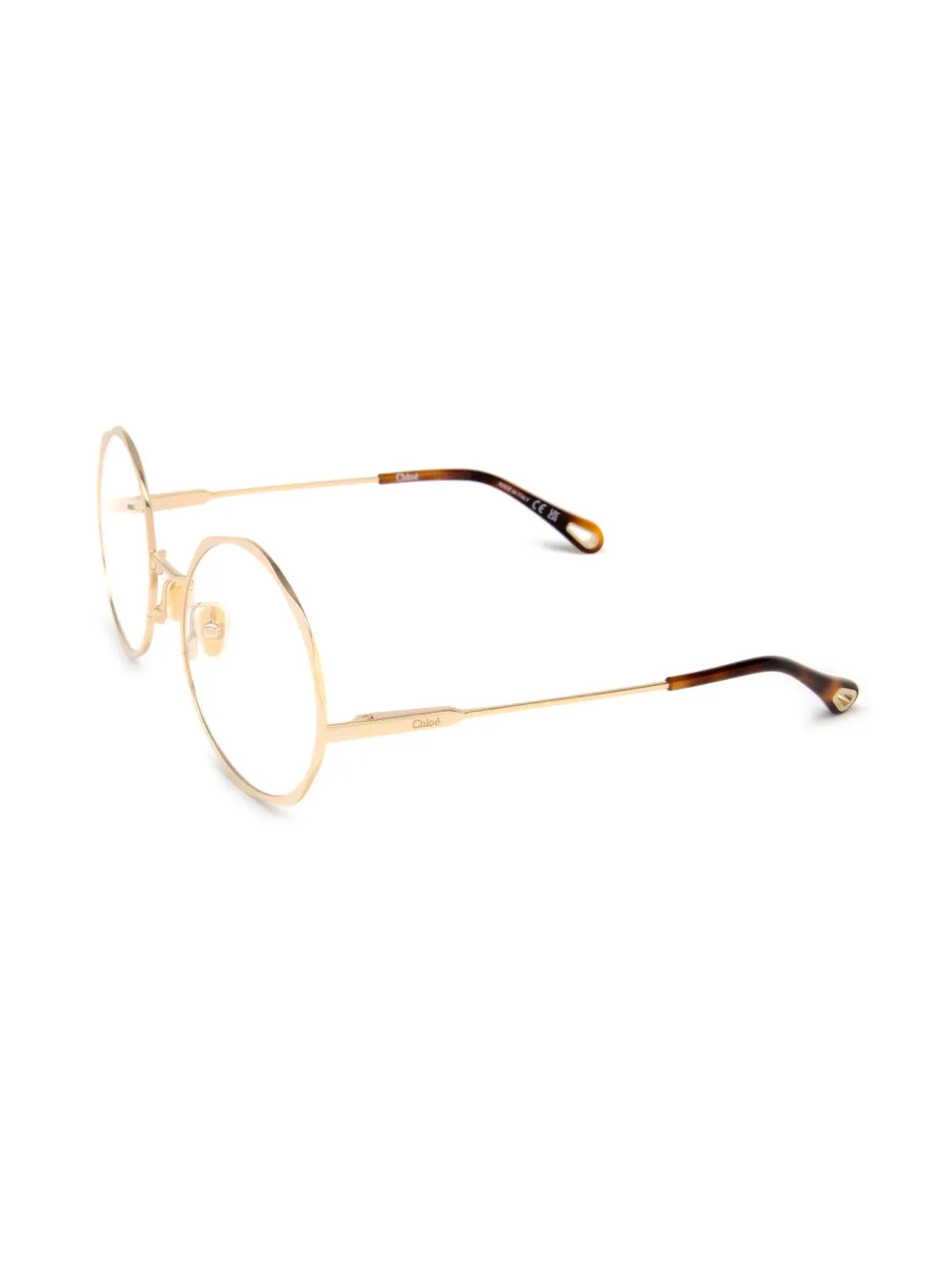 Chloé Eyewear Bril met rond montuur Goud