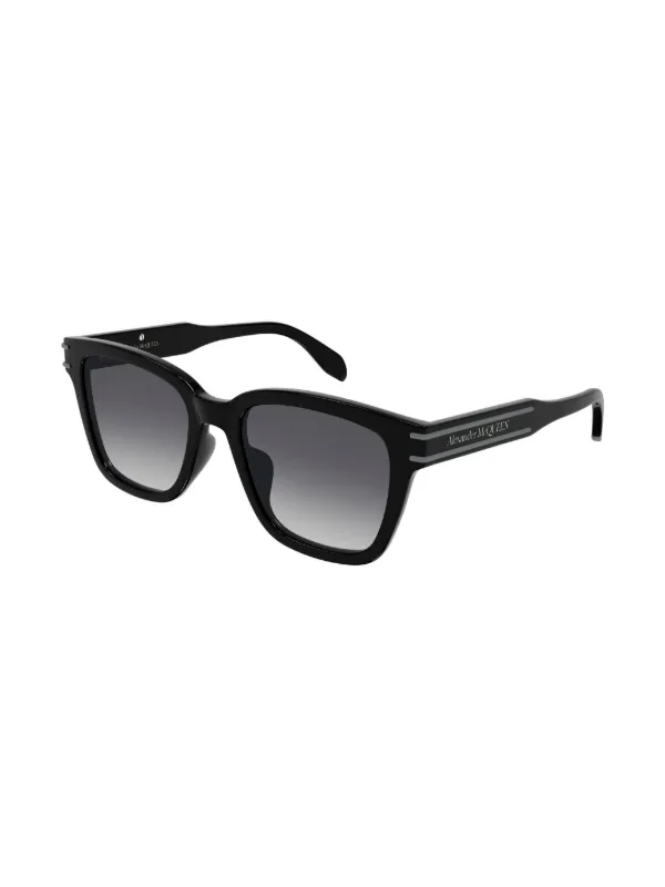 Alexander McQueen サングラス アジアンフィット sam011 Alexander McQueen Eyewear ロゴ サングラス | ブラック