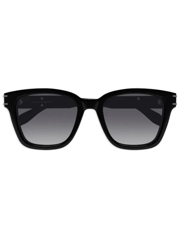 ALEXANDER MCQUEEN スクエアフレムサンクラス 781191J0749 1056B Men's McQueen Logo Rectangular Sunglasses in Black | McQueen US