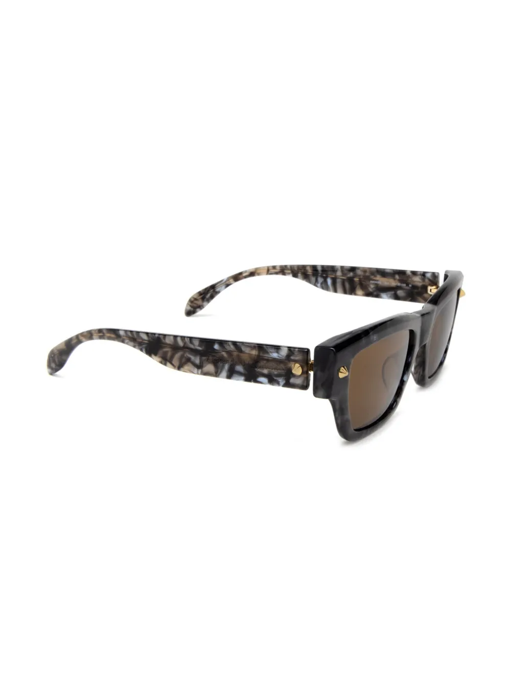 Alexander McQueen Eyewear Zonnebril met rechthoekig montuur - Bruin